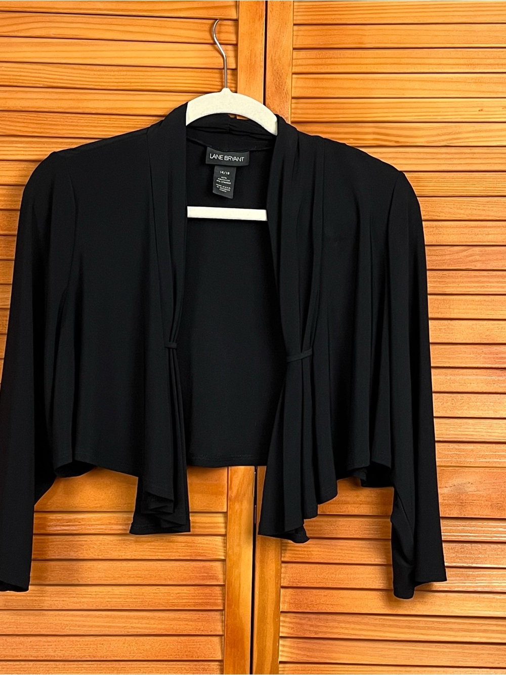 Lane Bryant Black Open-Front Draped Shrug